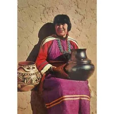 Maria Famous Pottery Maker San Ildefonso Pueblo NM Postcard