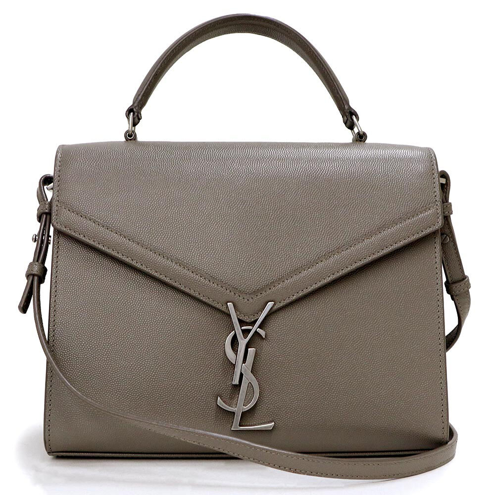 SAINT LAURENT PARIS Cassandra Borsa Media Manico Superiore Pelle Grana Greige 623931