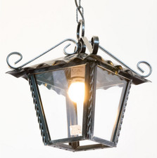 LINEA UMBRIA CRUCCOLINI LANTERNA CON CATENA cm. 35 in ferro battuto e vetro