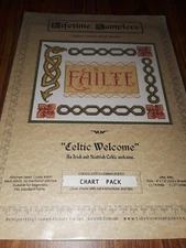 NEW RARE LIFETIME SAMPLERS UK "CELTIC WELCOME" CROSS STITCH CHART PACK