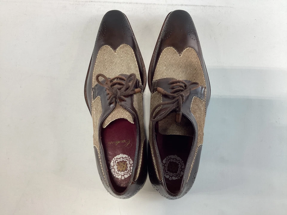 Zapatos de vestir para hombre Mezlan Remo marrón Top espiga brogue 10M NUEVO Foto 4 de 4