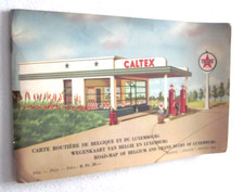 CARTE ROUTIERE  CALTEX BELGIQUE ET LUXEMBOURG 1954