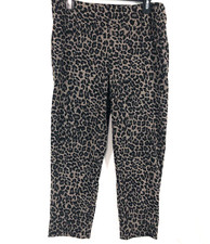 New Directions Leggings 14P Brown Leopard print stretch Capri