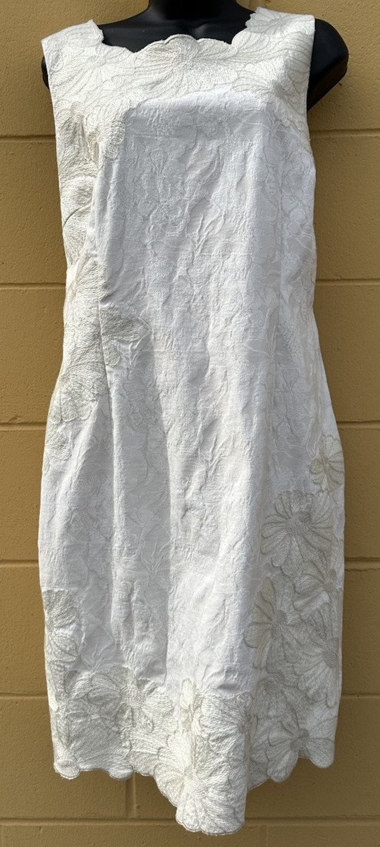 Antonio Melani Dress Women's White Embossed and Embroidered Spring Dress Sz 14 | eBay Antonio Melani Dress Women's White Embossed and Embroidered Spring Dress Sz 14 | eBay
