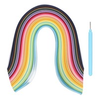"Paper Quilling Streifen 21.3\" 7Mm 50 Farben Mit Stift (Mehrfarbig 500 Streifen)"