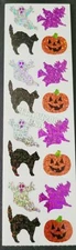 HAMBLY STUDIOS STICKER PRISMATIC HALLOWEEN GHOST WITCH CAT JACK-O'LANTERN RARE