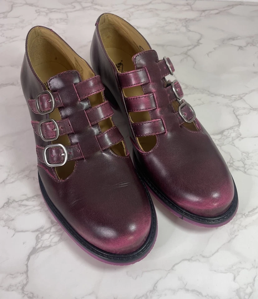 Sapatos John Fluevog McPhee com fivela de alça tripla Mary Jane 10 NOVO - Imagem 3 de 4