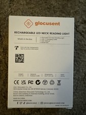 Glocusent LED Rechargeable Neck Book Light, USB Powered, Gray
