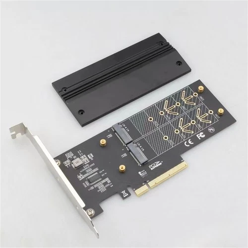 Dual M.2 PCIe SSD adapters to support PCIe NVMe 2230, 2242 and 2280 drives New