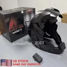 US Iron Man Full Black MK5 Helmet Autoking Wearable Voice-control Transform Mask