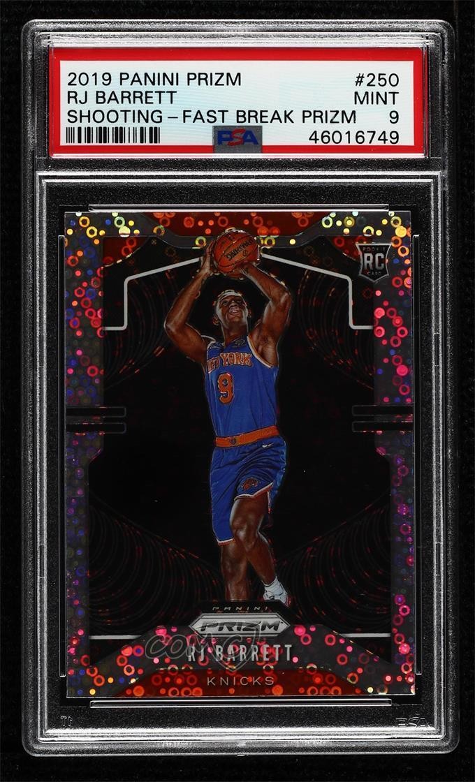 2019 Prizm Variation Fast Break RJ Barrett (Shooting) PSA 9 MINT Rookie RC nr2