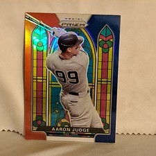3021 Panini Prizm Aaron Judge Stained Glass Red White Blue Prizm SP Yankees