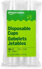 Mini Disposable Clear Plastic Cups, 3oz, 100 Count