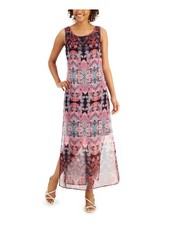 CONNECTED APPAREL Womens Lined Back Closure Sleeveless Maxi Shift Dress