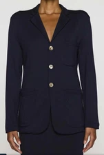 Bleusalt The Big Rock Boyfriend Blazer Womens Size 5/ 1X Navy Blue 3 Button USA