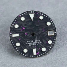  28.5mm purple carbon fiber dial NH35movement YM index watch diving BWG9/C3 lume