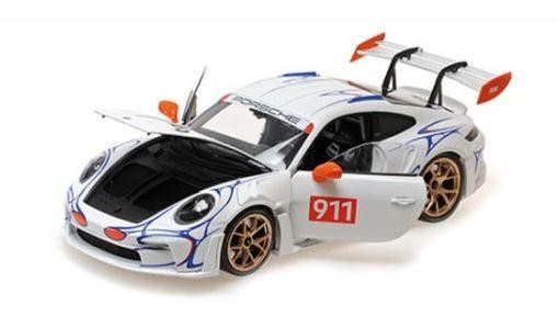 Minichamps 1:18 Porsche 911 (992) GT3RS – 2023 – White/Orange Decor-image
