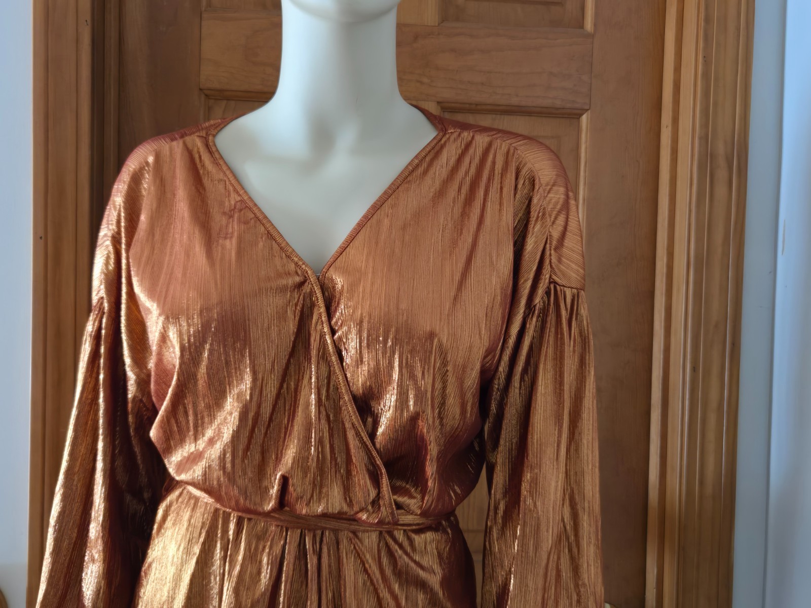 Women's Bronze shimmer jumpsuit size 16 image 2