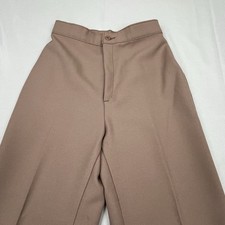 Vintage 1970s Levi's Dress Pants Wide Leg High Rise Polyester Women 10 Brown