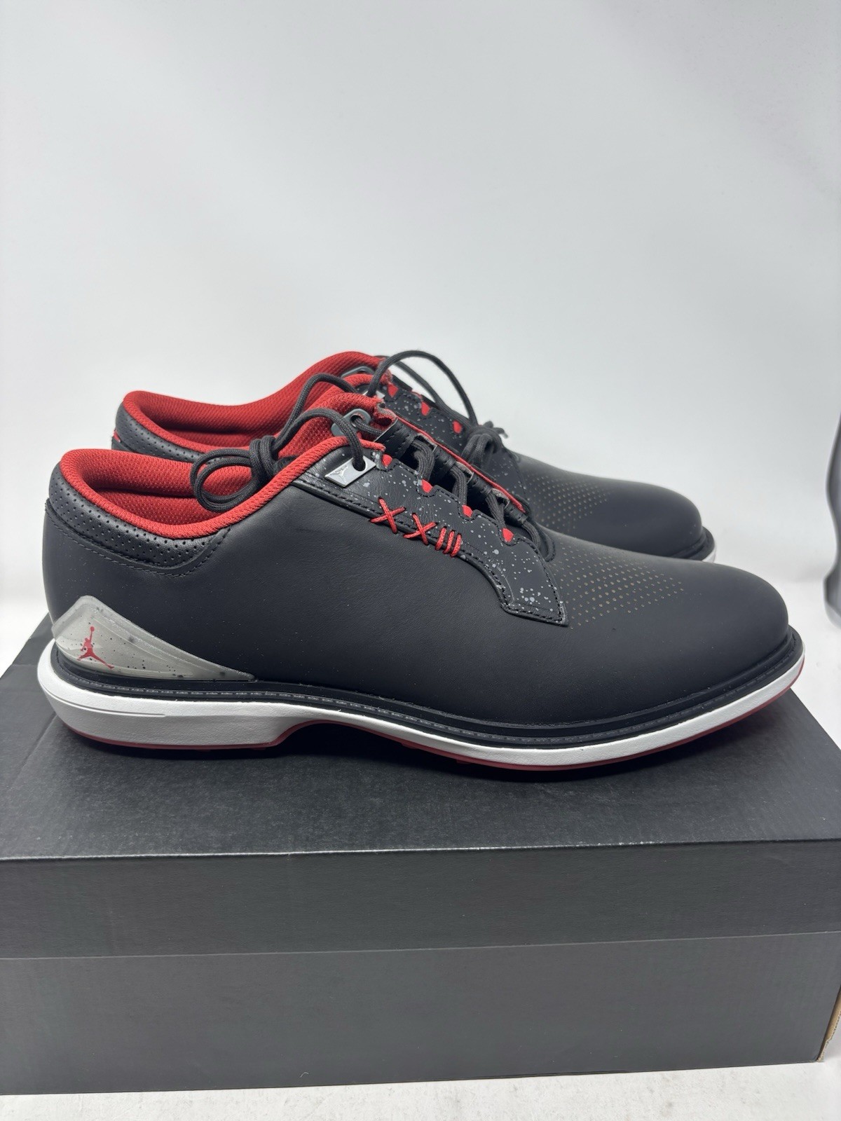 Nike Air Jordan ADG 5 Black Red Golf Leather Mens Shoes FQ6642-001