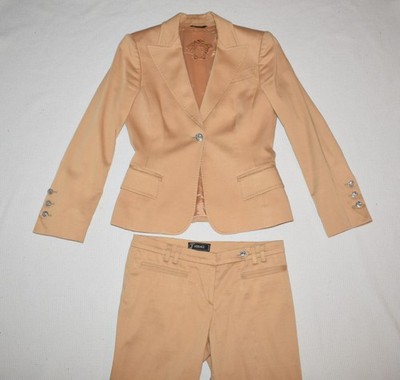 Gianni Versace Hosenanzug Vintage Blazer Anzughose S 36 XS 34 It. 38 40 Beige