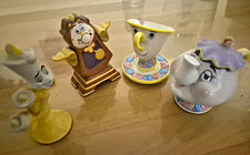 4 Disney Figuren aus Die Sch&ouml;ne und das Biest aus Keramik