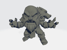 Big Head Chibi - Norse - Wolf Viking #2