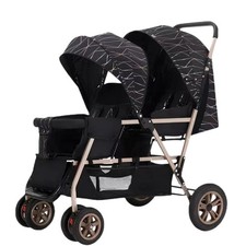 Kinderwagen 2 Kinder Zwillingskinderwagen Geschwisterwagen Faltbar Buggy DE NEU