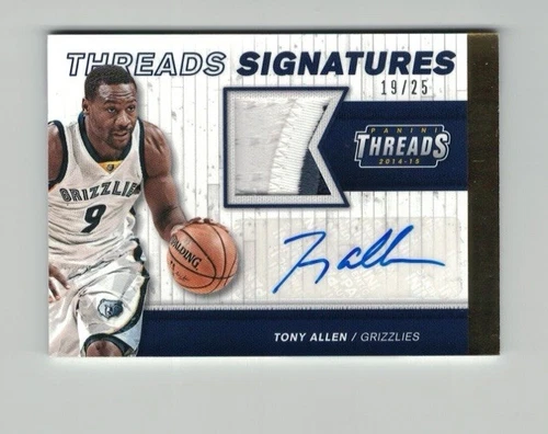 TONY ALLEN 2014-15 Panini Threads PATCH AUTO #19/25 Signatures The Grindfather