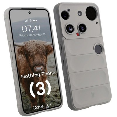 Handyhülle für Nothing Phone (3) Bizon Case Cover Schutz Hülle Etui Hellgrau