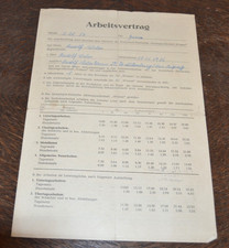 Orig. Arbeitsvertrag 1954 SDAG Wismut Gera