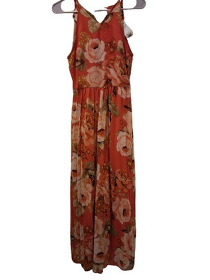 NWT ASOS DESIGN Size 4 Womens Red Floral Back Zip Wide Leg Pleated Jumpsuit