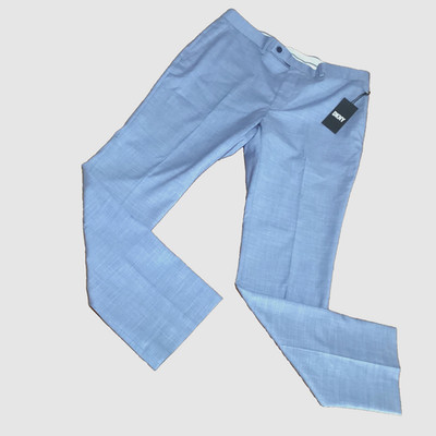 DKNY Dario Dress Pants Mens 33x30 Modern Fit Light Blue Stretch $135