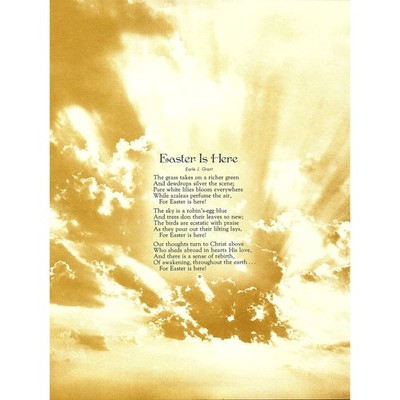 Easter is Here Earle J. Grant 1970s Poem Retro Kitsch Wall Art SF4