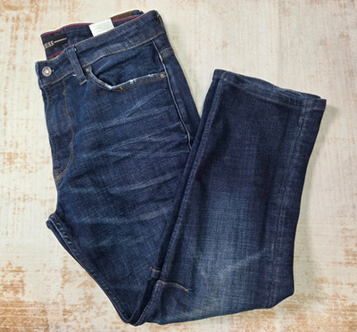 Guess Jeans Mens 34x28 Blue Miami Dark Wash Stretch Denim Zipper