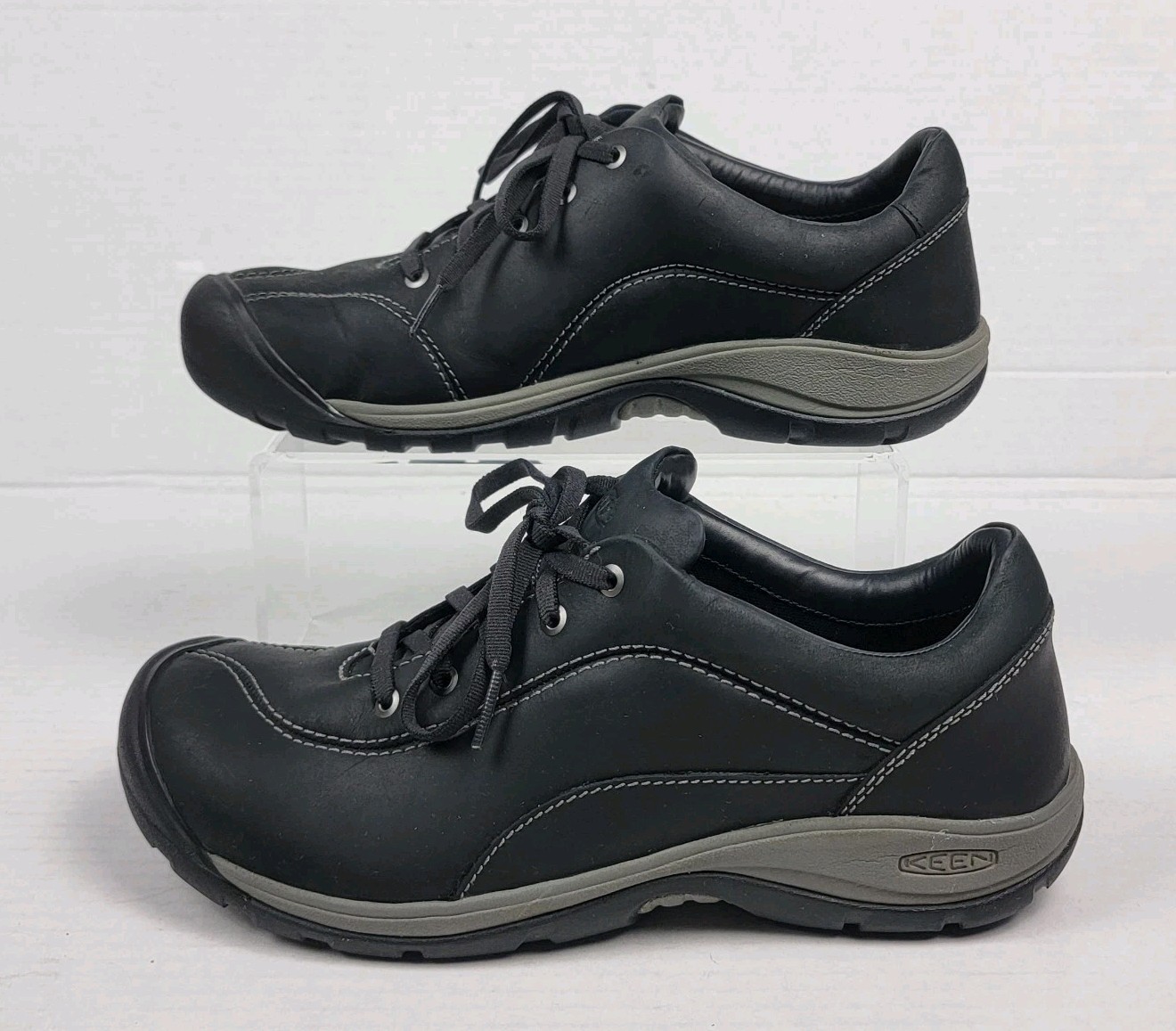 Scarpa da trekking KEEN donna Presidio pelle Oxford stringata nero grigio 9 5