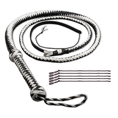 Indiana Jones Genuine Leather Black/White 6 Ft, 8 Ft, 10 Ft Bull