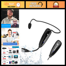 Wireless Headset Microphone System - Waterproof, No Bluetooth, Ideal for Fitness