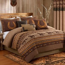 Sedona 7-piece Southwestern Wild Horses Microsuede California King Brown