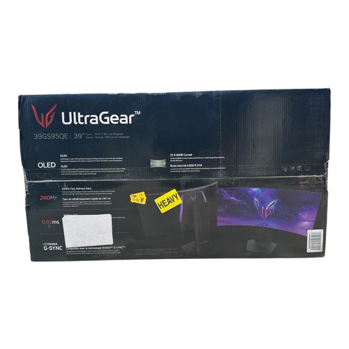 LG UltraGear 39GS95QE-B 39” OLED Curved Gaming Monitor 240Hz G-SYNC NEW SEALED - Picture 7 of 7