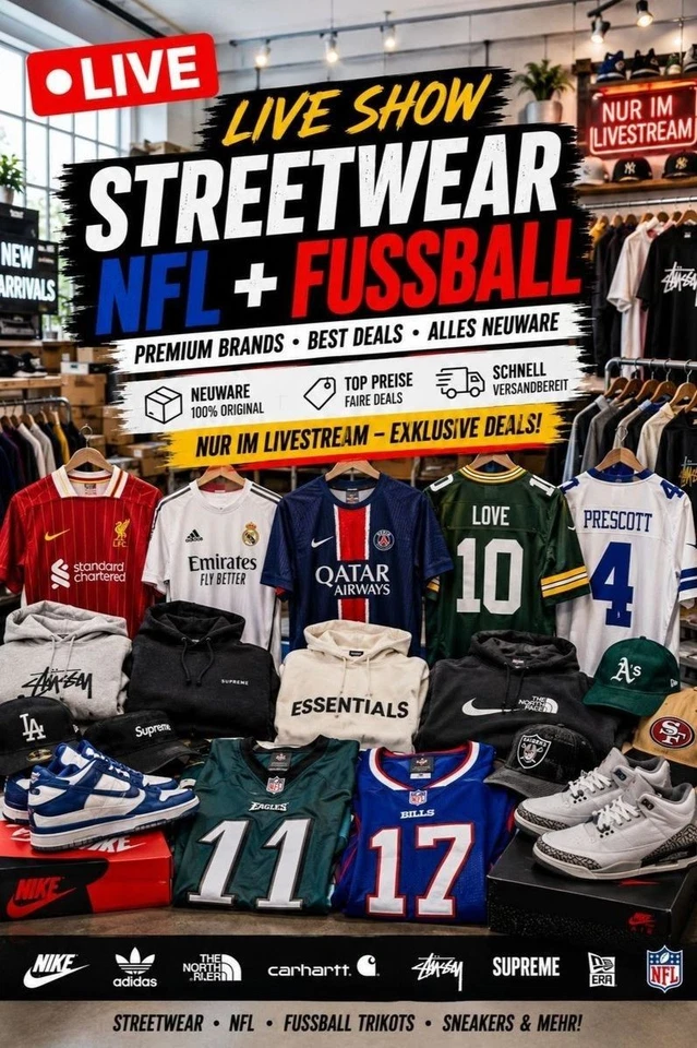 Fashion/NBA/NFL wie im Stream gezeigt!