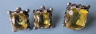 Taxaco Vintage Yellow Glass Citrine Mexican Silver Ring and Earring Set