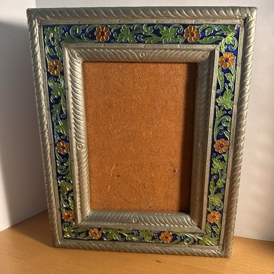Decorative Metal Frame Floral Enamel Inlay Vadodara India Boho Bohemian Flowers