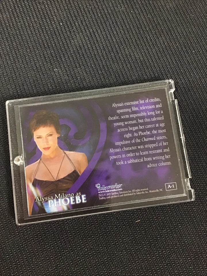 Alyssa Milano Charmed Conversations Phoebe A1 Authentic Autograph Card Inkworks  - Image 2 of 2