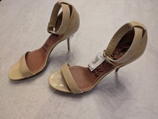 LANVIN Paris Beige Champagne Ankle Strap Stiletto Heel
