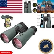 High Magnification 12x50 Binoculars with Upgraded Phone Adapter for Outdoor Fun