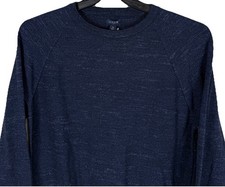 J.Crew Raglan Budded Crewneck Sweater Mens Small Blue Crew Neck Cotton NWT