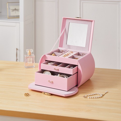 Multi-Layer Large Jewelry Box Necklace Jewelry Storage Organizer Cabinet Case UK - Picture 17 of 179