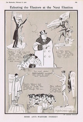 THE NEXT WAHL Die Anti-Waste-Kandidaten - Antiker Comic Druck 1922