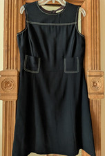 Vtg Oscar De La Renta Little Black Sleeveless Sheath Dress Made In USA